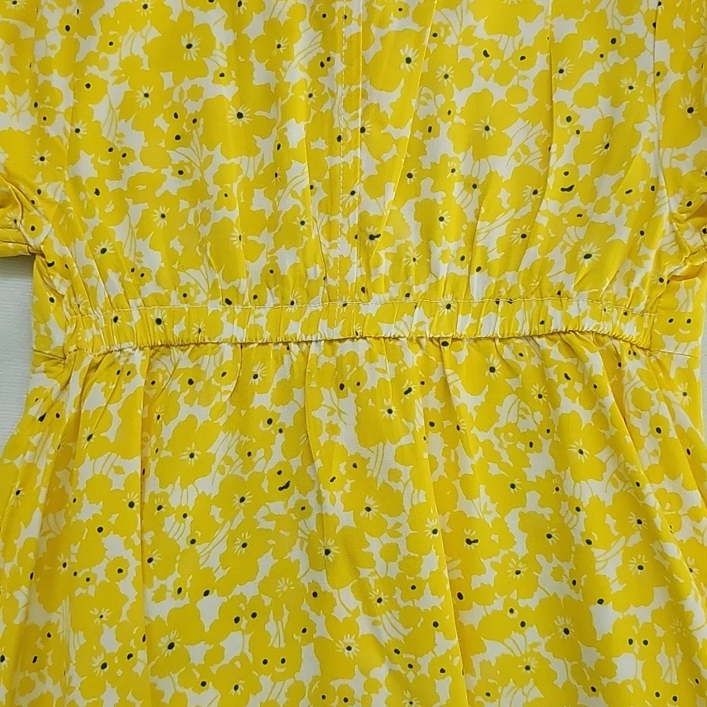Old Navy Baby Girl Yellow Floral Button-Front Dress – Short Sleeve